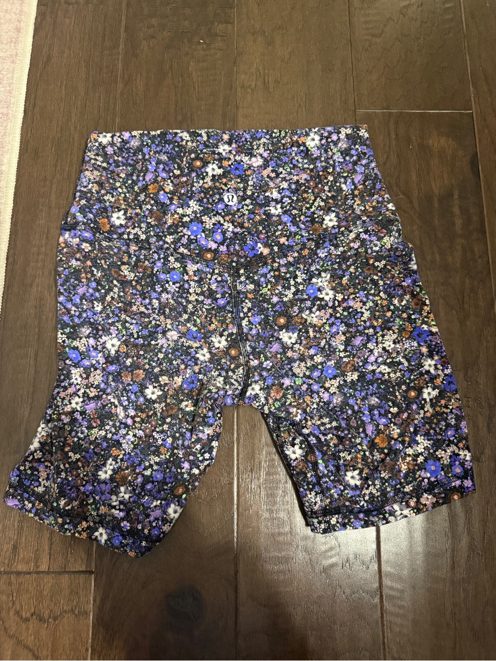 Lululemon Women's Floral High-Rise Biker Shorts - Purple Floral size 6